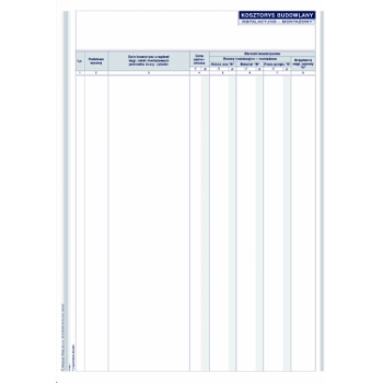 Kosztorys budowlany inst. - montażowy A4 602-1